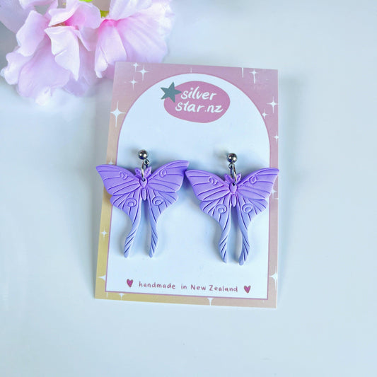 Moth Polymer Clay Earrings - silverstar.nz