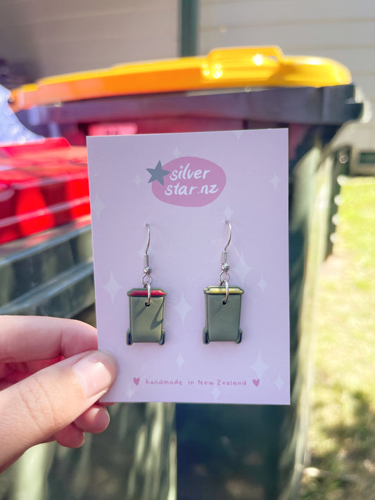 Rubbish Bin Polymer Clay Earrings