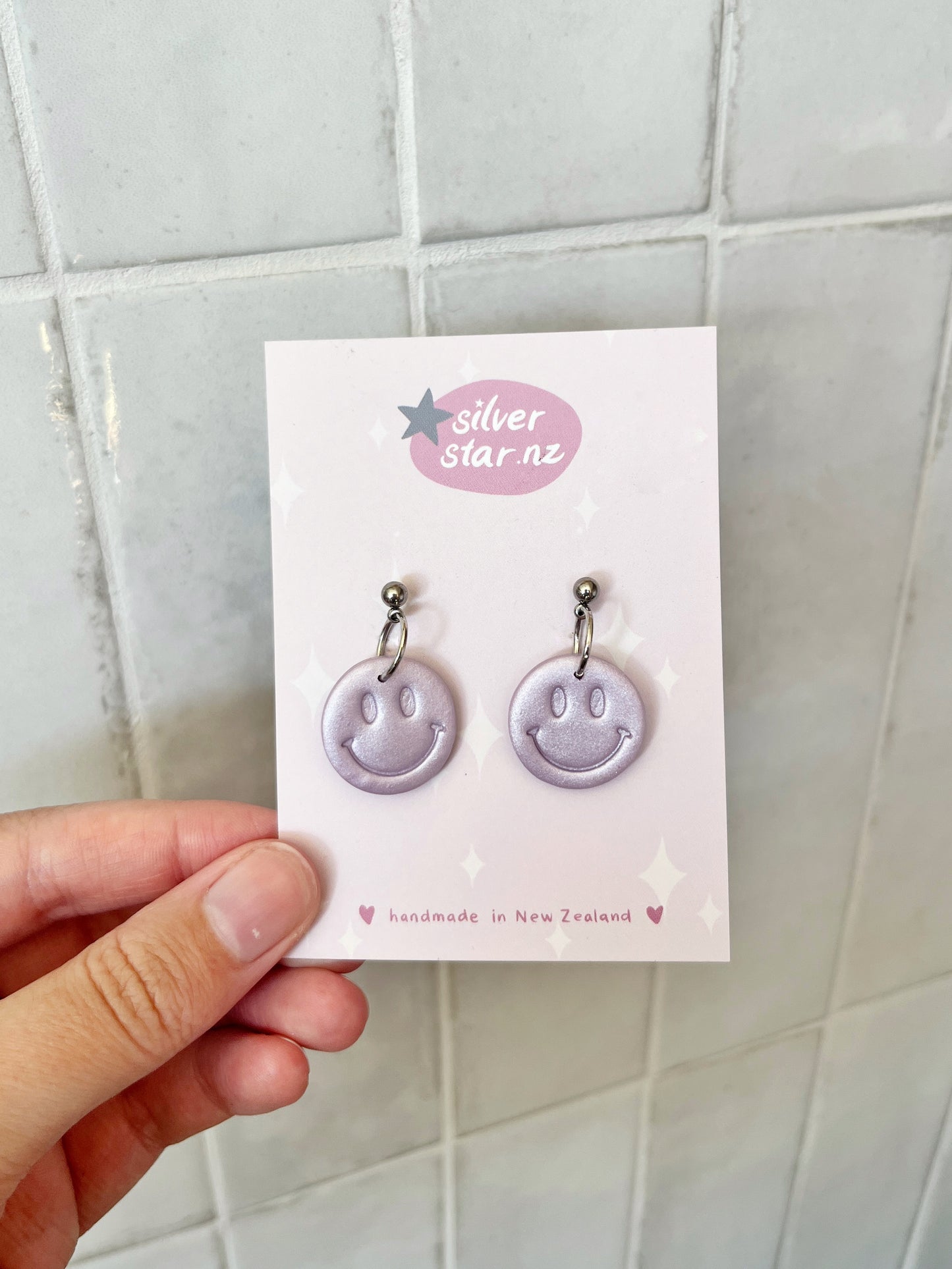 Smiley Polymer Clay Earrings