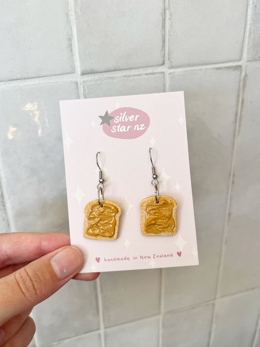 Peanut Butter on Toast Polymer Clay Earrings