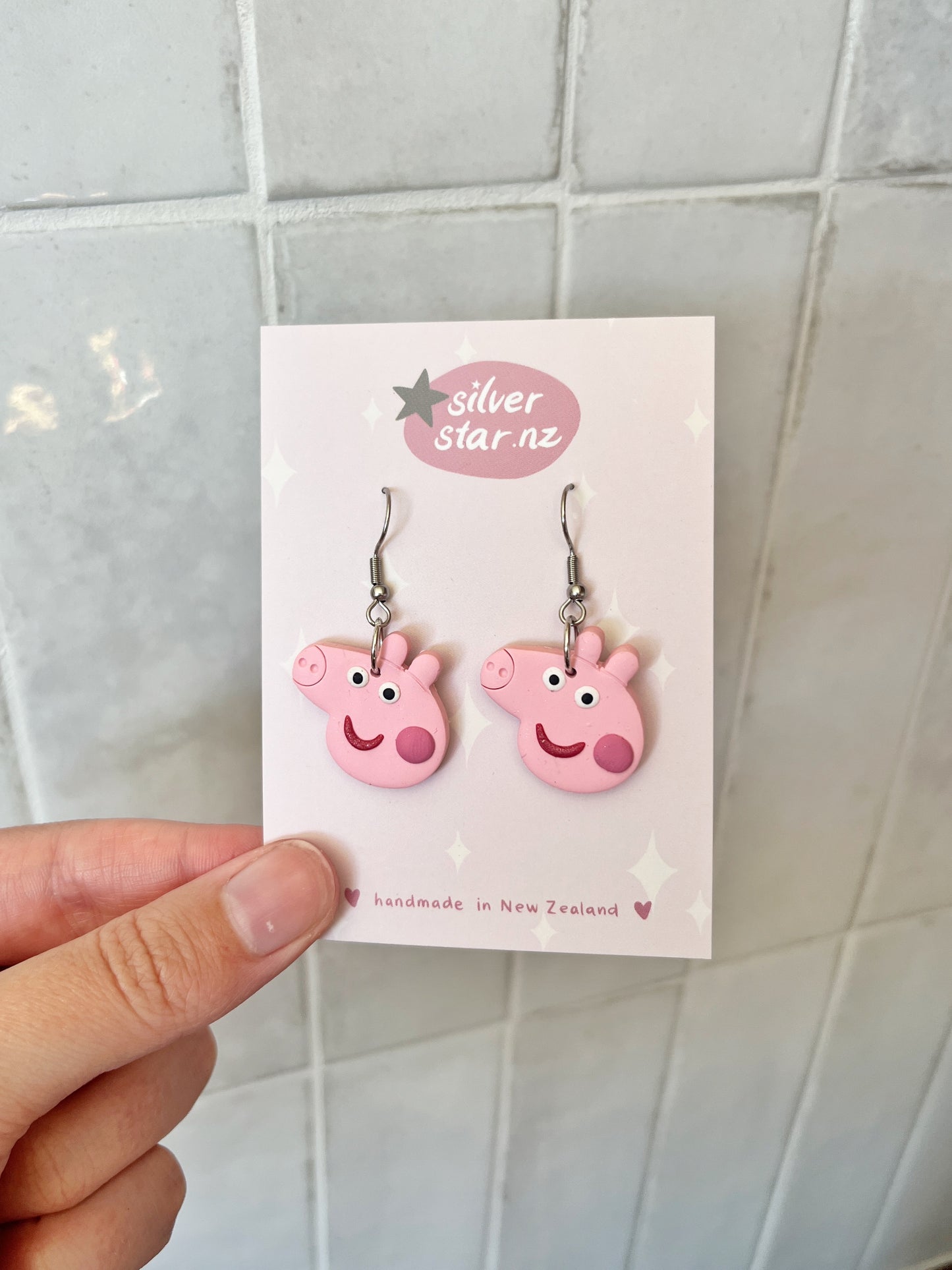 Peppa Pig Polymer Clay Earrings