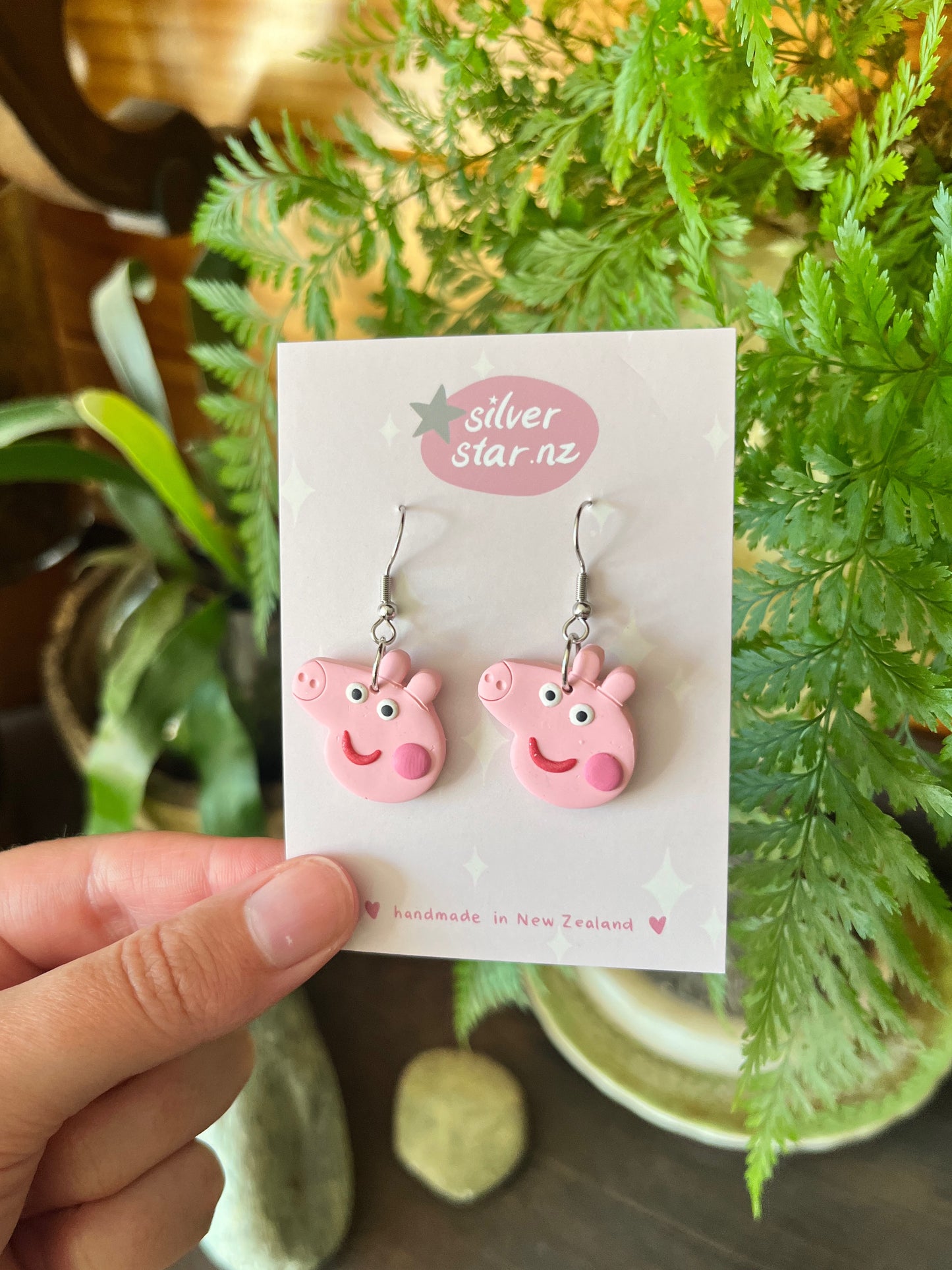 Peppa Pig Polymer Clay Earrings