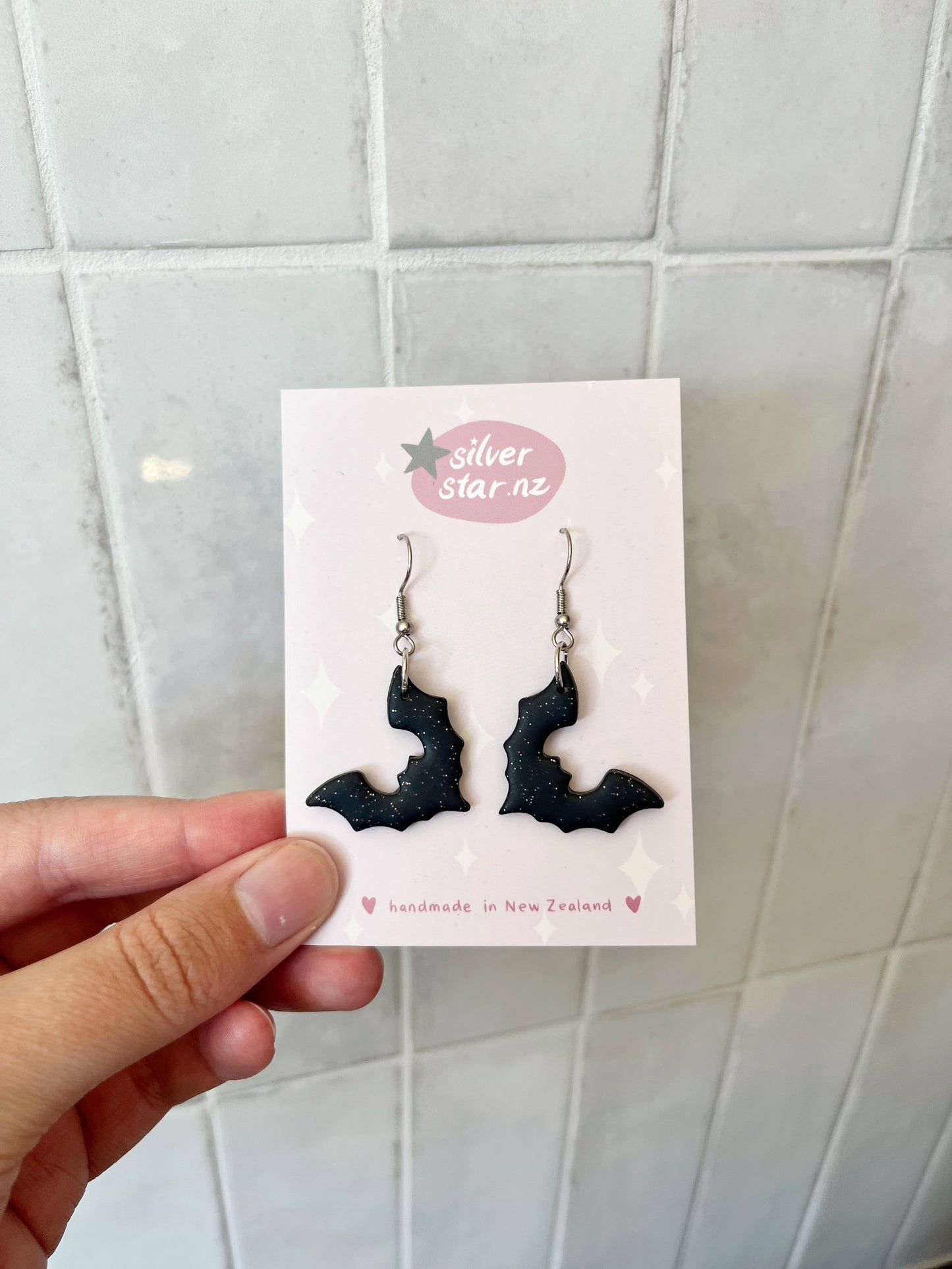 Bat Polymer Clay Earrings