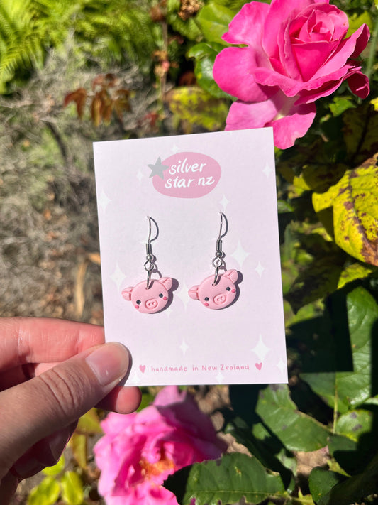 Mini Pig Polymer Clay Earrings