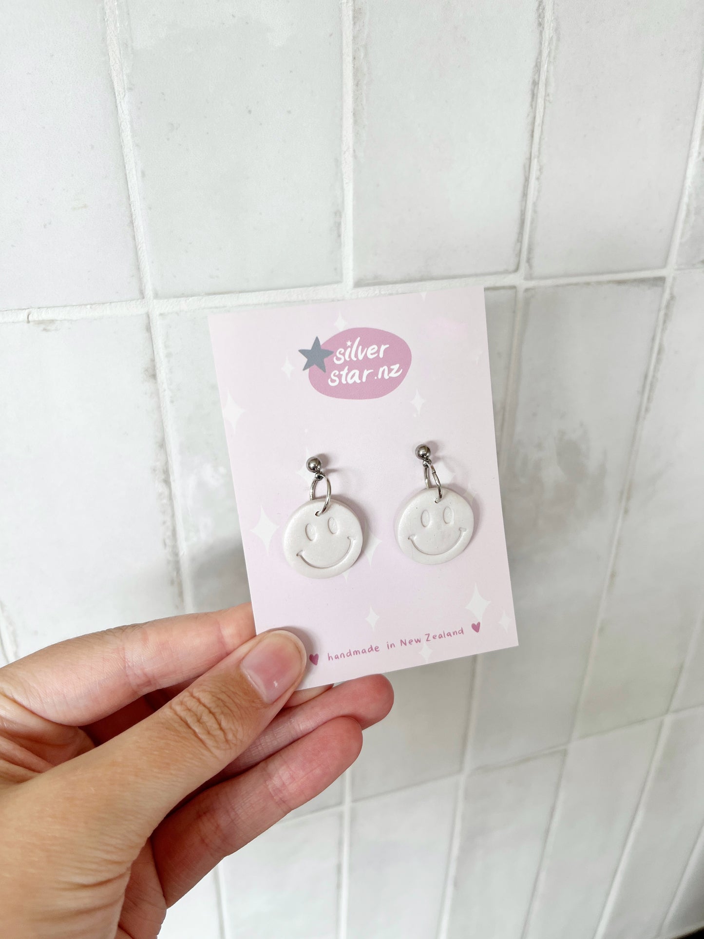 Smiley Polymer Clay Earrings