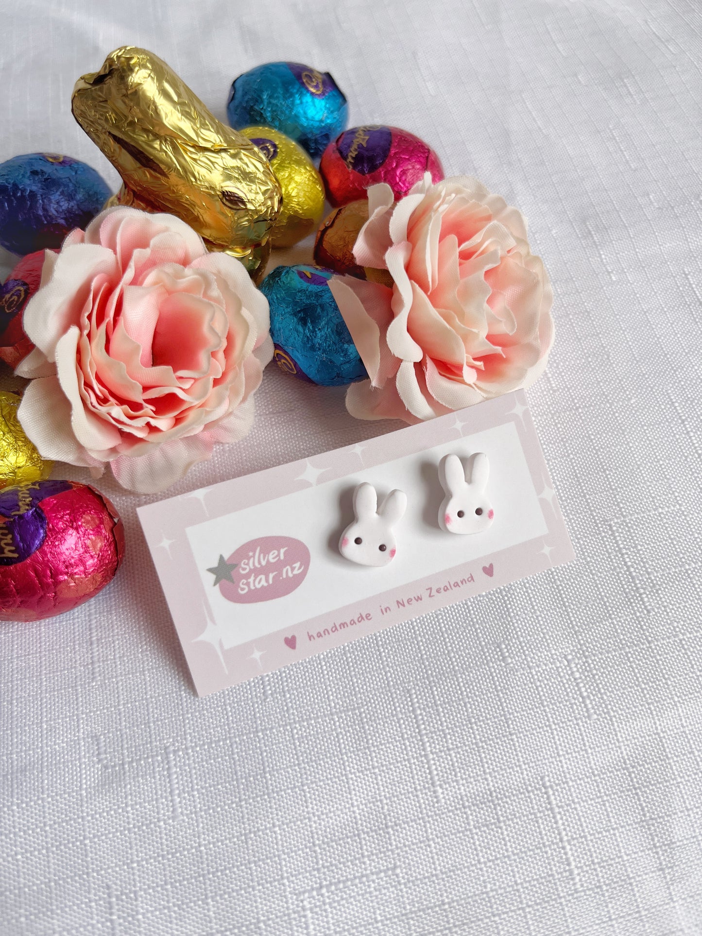 Rabbit Polymer Clay Studs