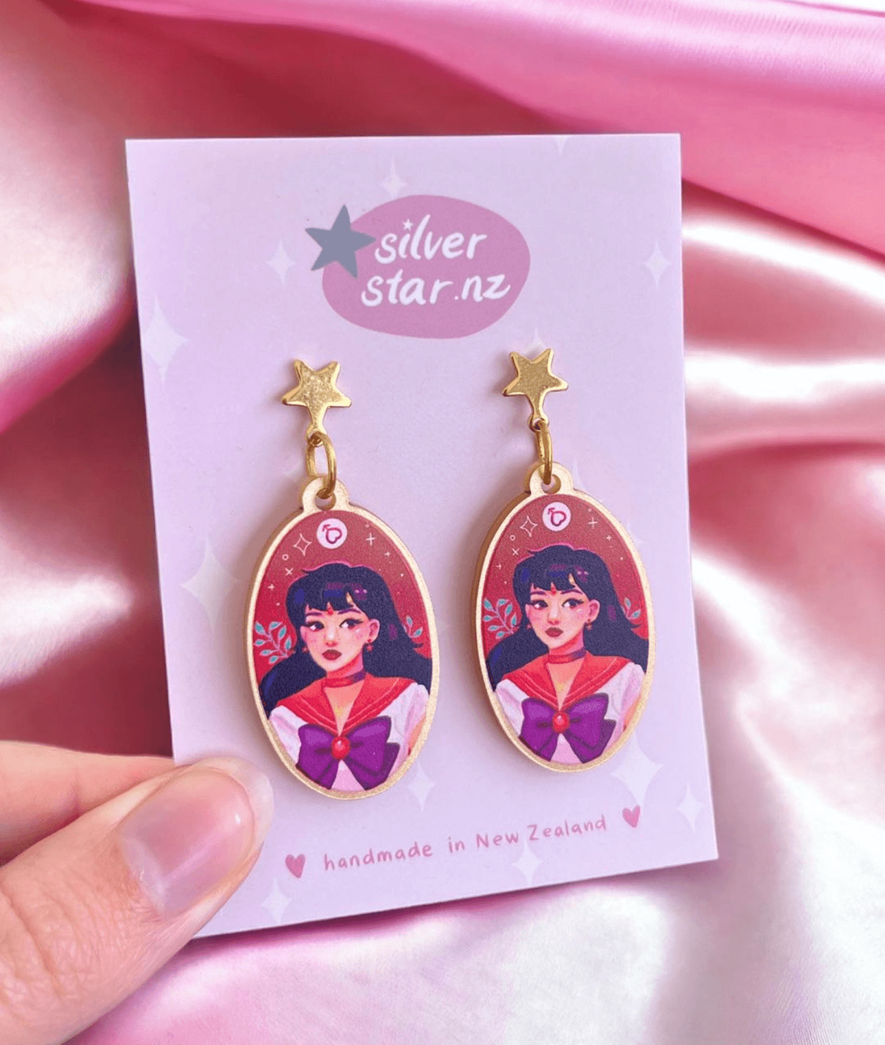 Sailor Mars Acrylic Earrings - silverstar.nz