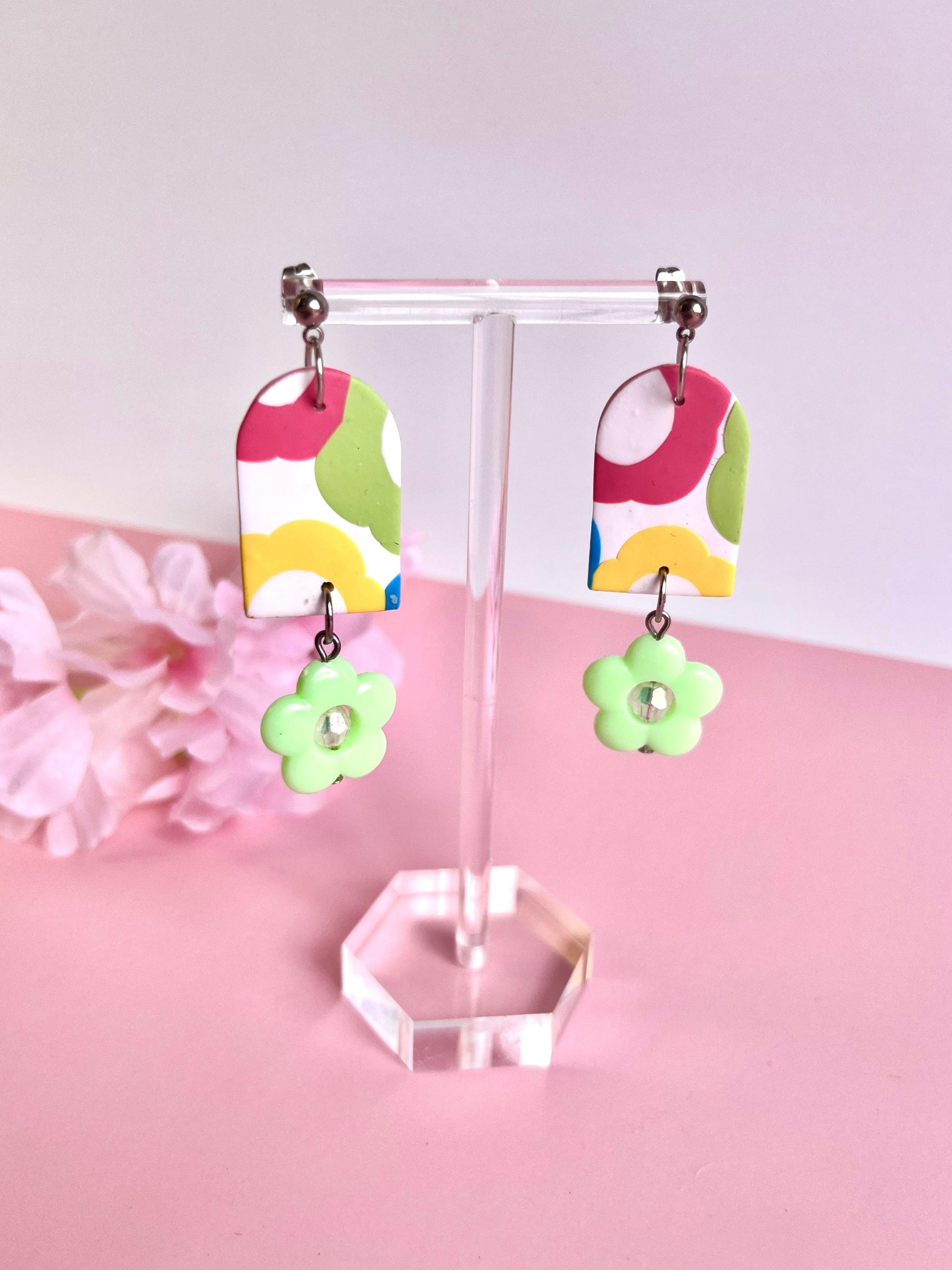 Groovy Polymer Clay Earrings - silverstar.nz