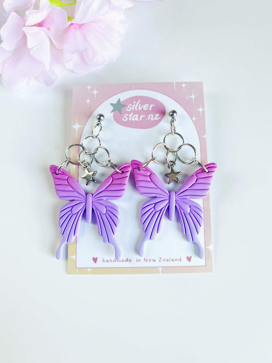 Butterfly Polymer Clay Earrings - silverstar.nz