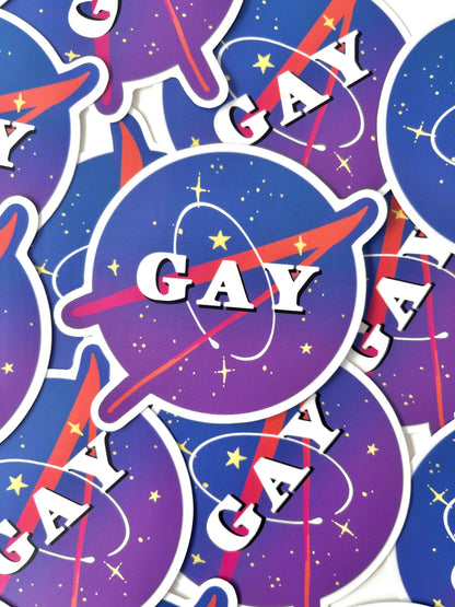 Gay Space Sticker - silverstar.nz