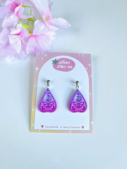 Ouija Planchette Polymer Clay Earrings - silverstar.nz