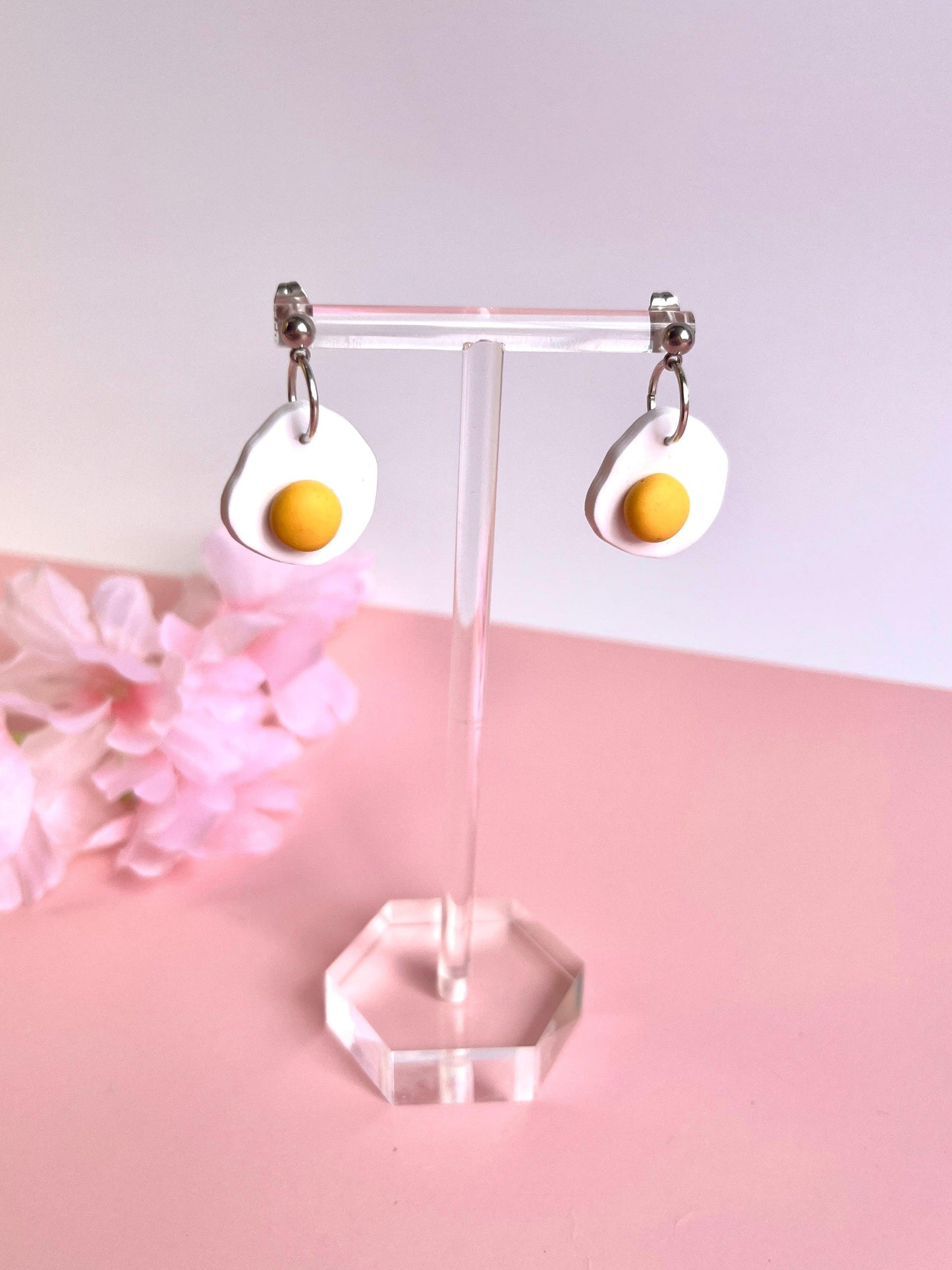 Egg Polymer Clay Earrings - silverstar.nz