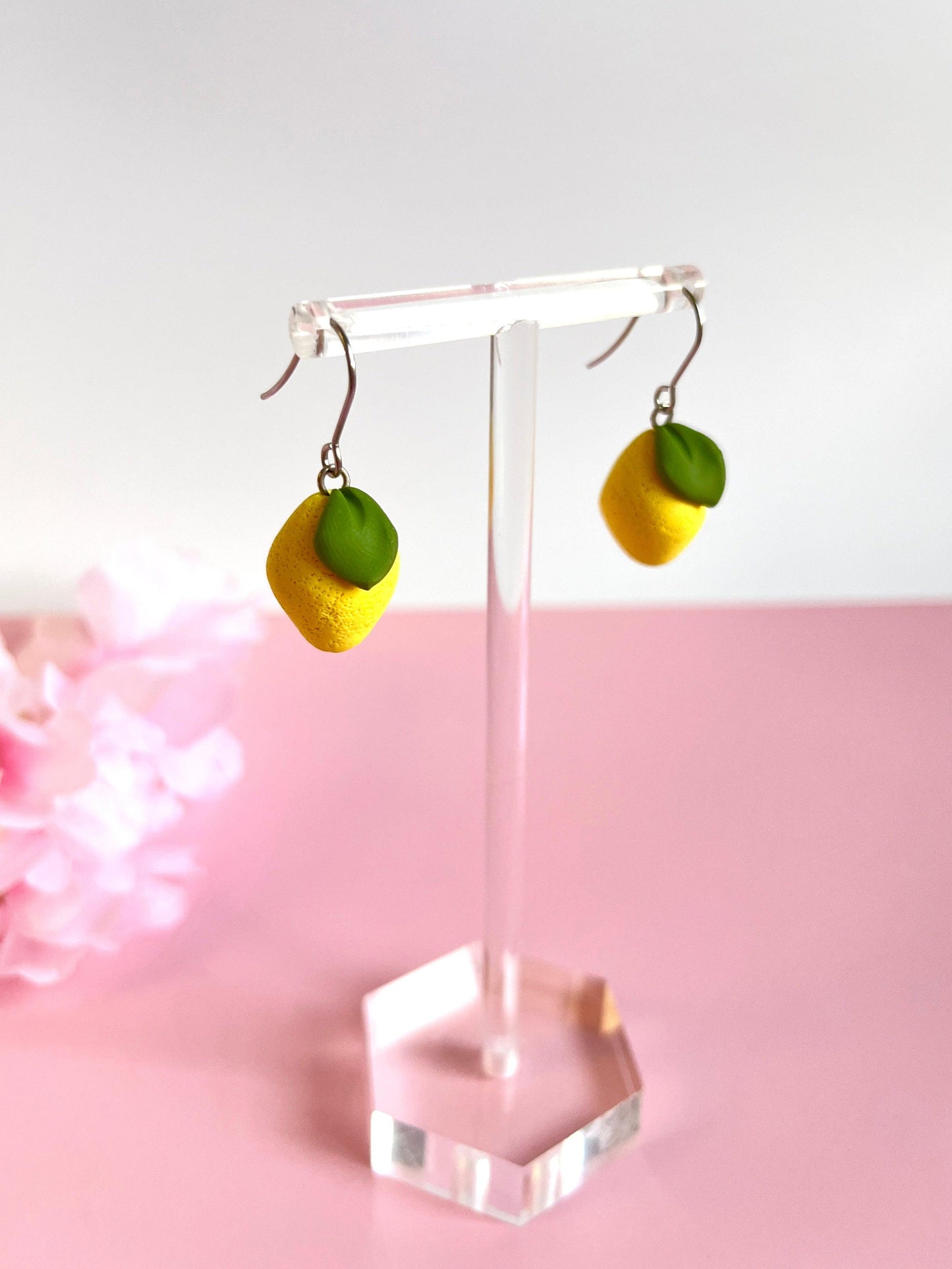 Mini Lemon Polymer Clay Earrings - silverstar.nz