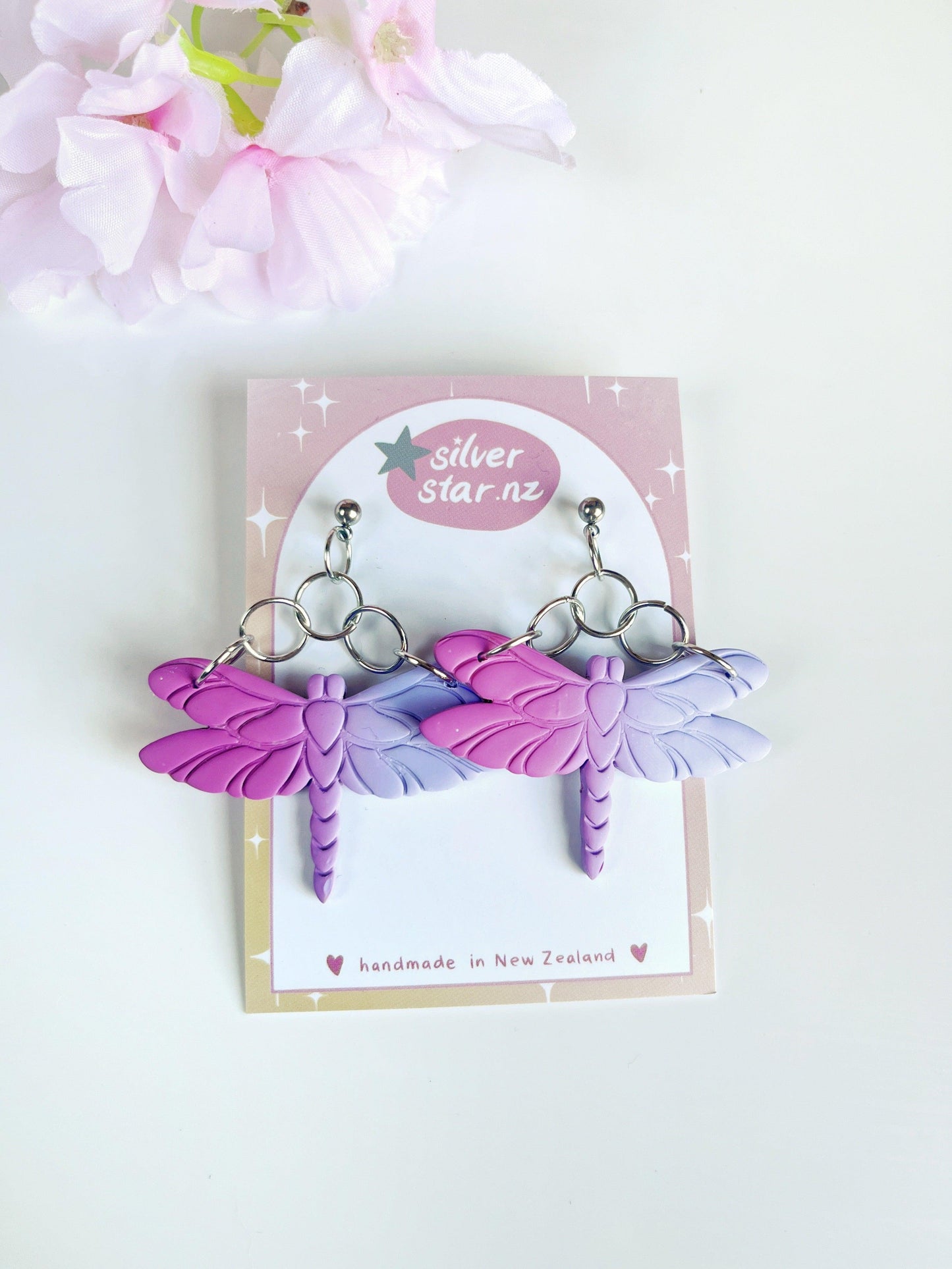 Dragonfly Polymer Clay Earrings - silverstar.nz