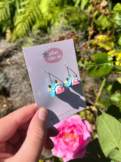 Chopper Hat One Piece Polymer Clay Earrings