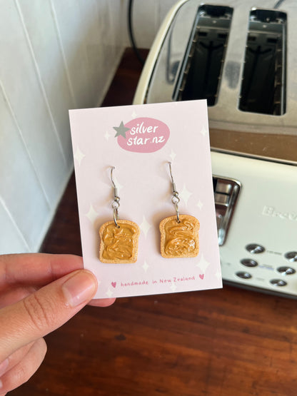 Peanut Butter on Toast Polymer Clay Earrings