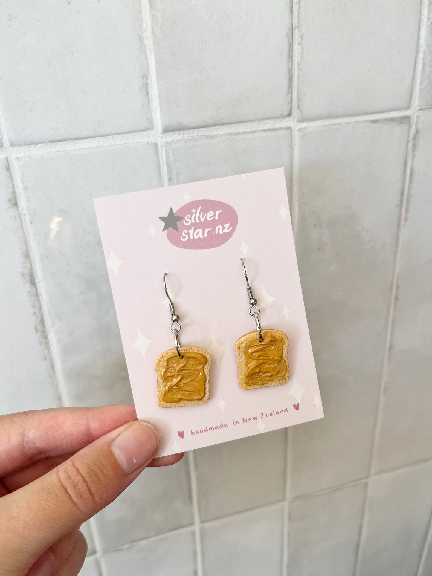 Peanut Butter on Toast Polymer Clay Earrings