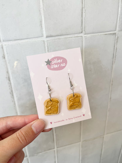 Peanut Butter on Toast Polymer Clay Earrings
