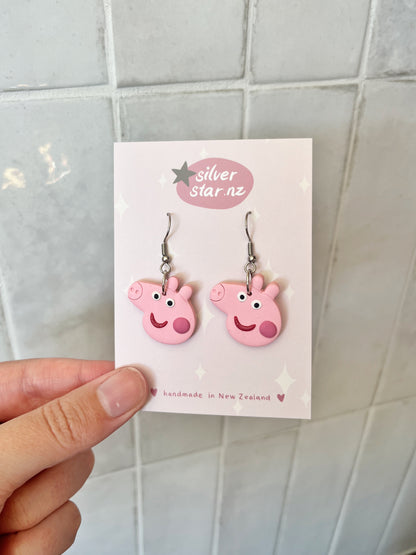 Peppa Pig Polymer Clay Earrings