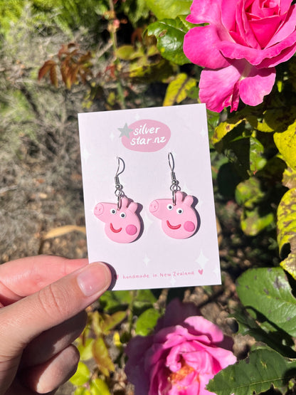 Peppa Pig Polymer Clay Earrings