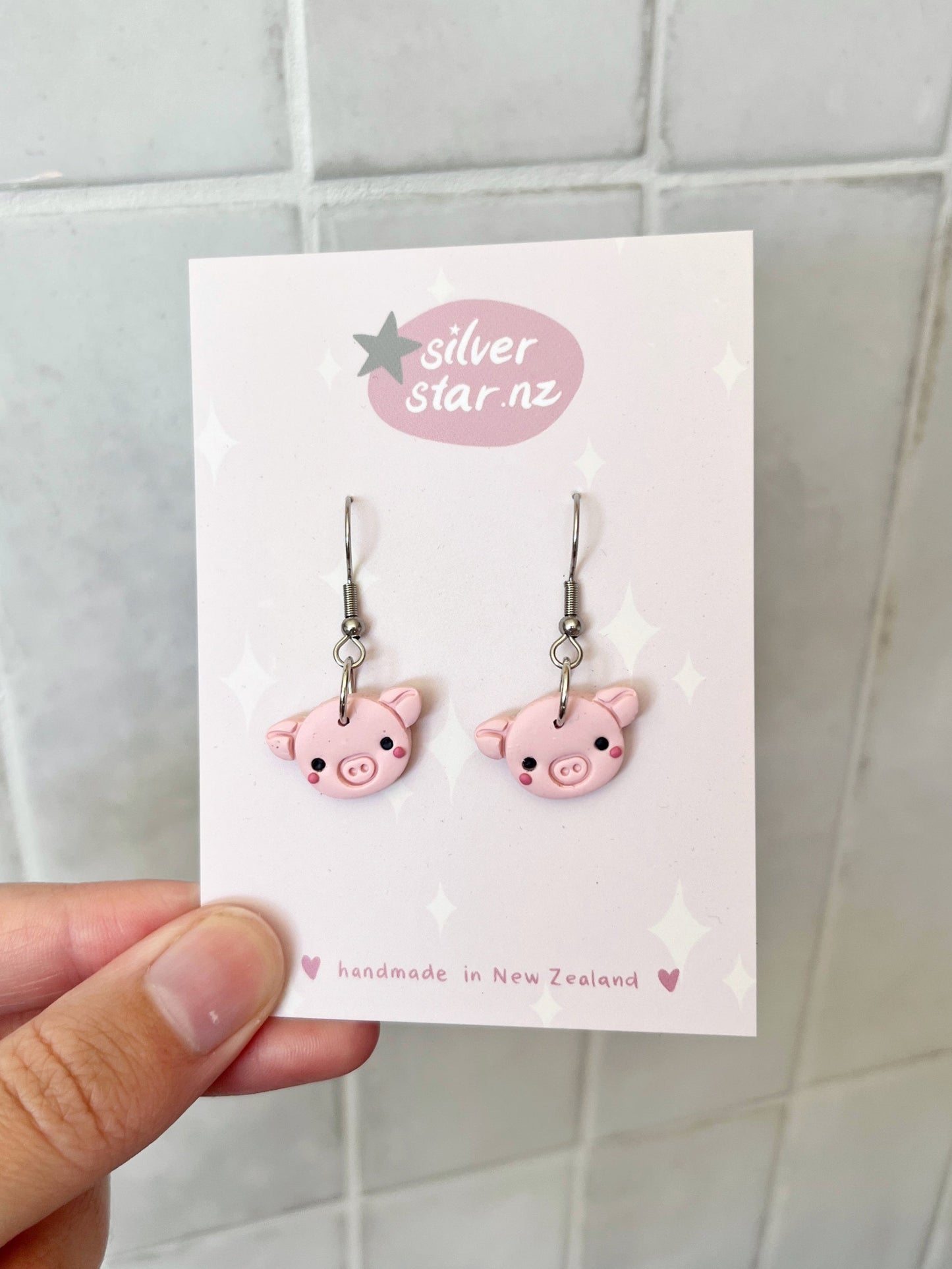 Mini Pig Polymer Clay Earrings