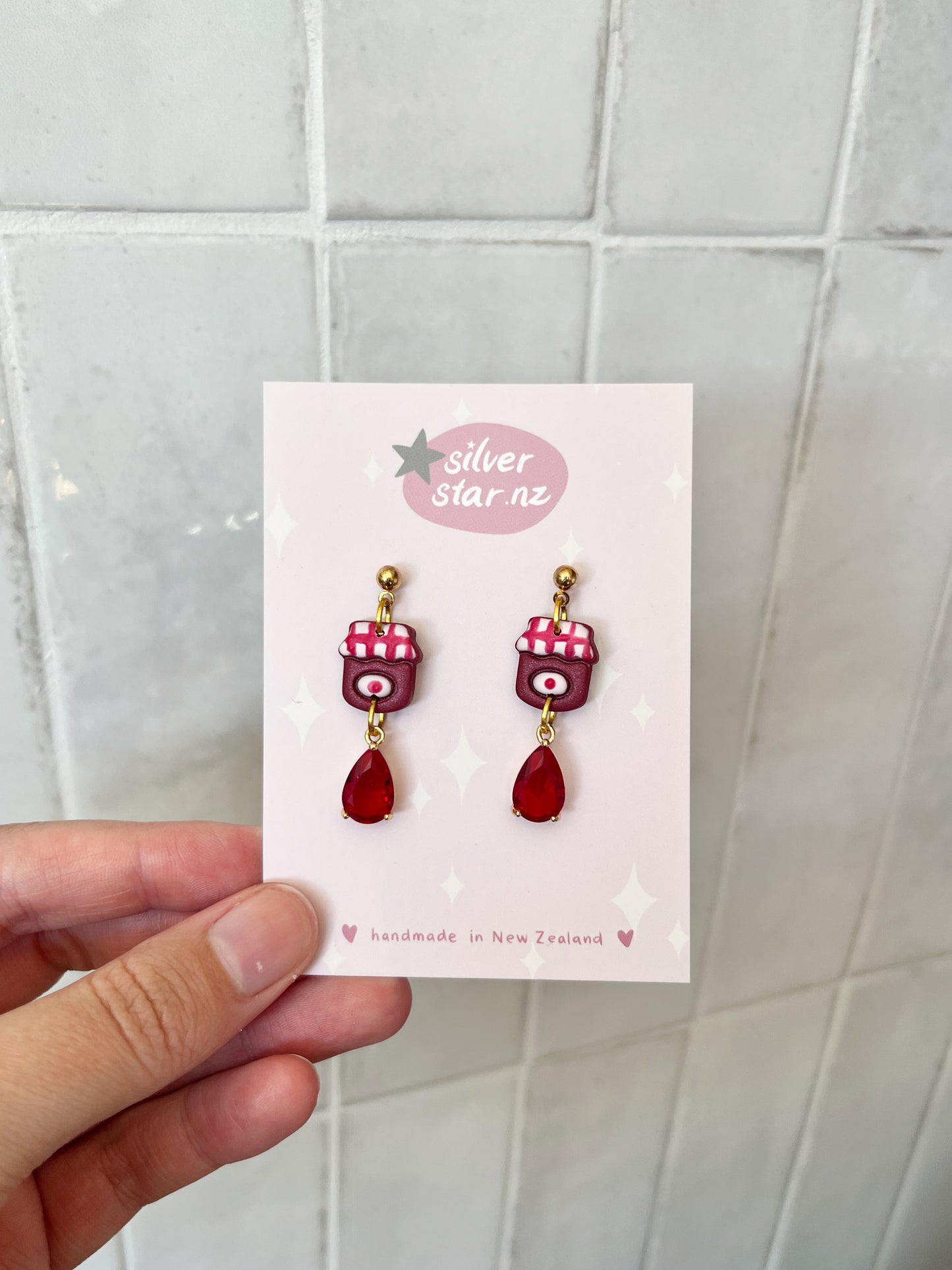 Berry Jam Jar Polymer Clay Earrings