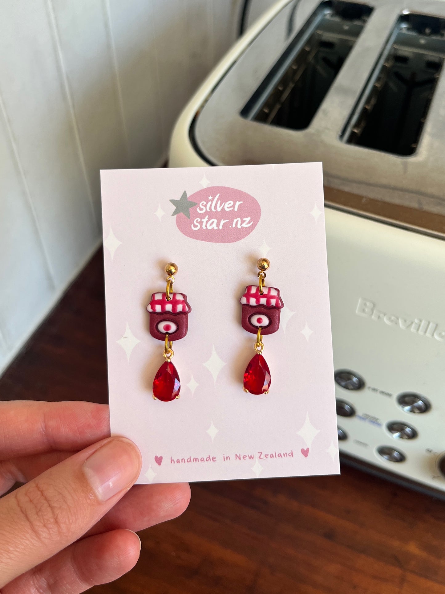 Berry Jam Jar Polymer Clay Earrings