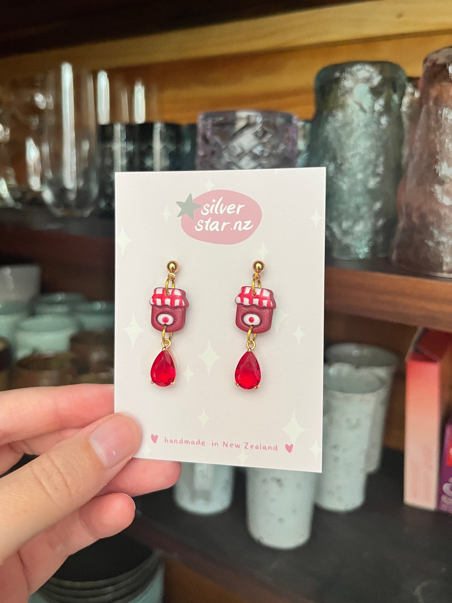 Berry Jam Jar Polymer Clay Earrings