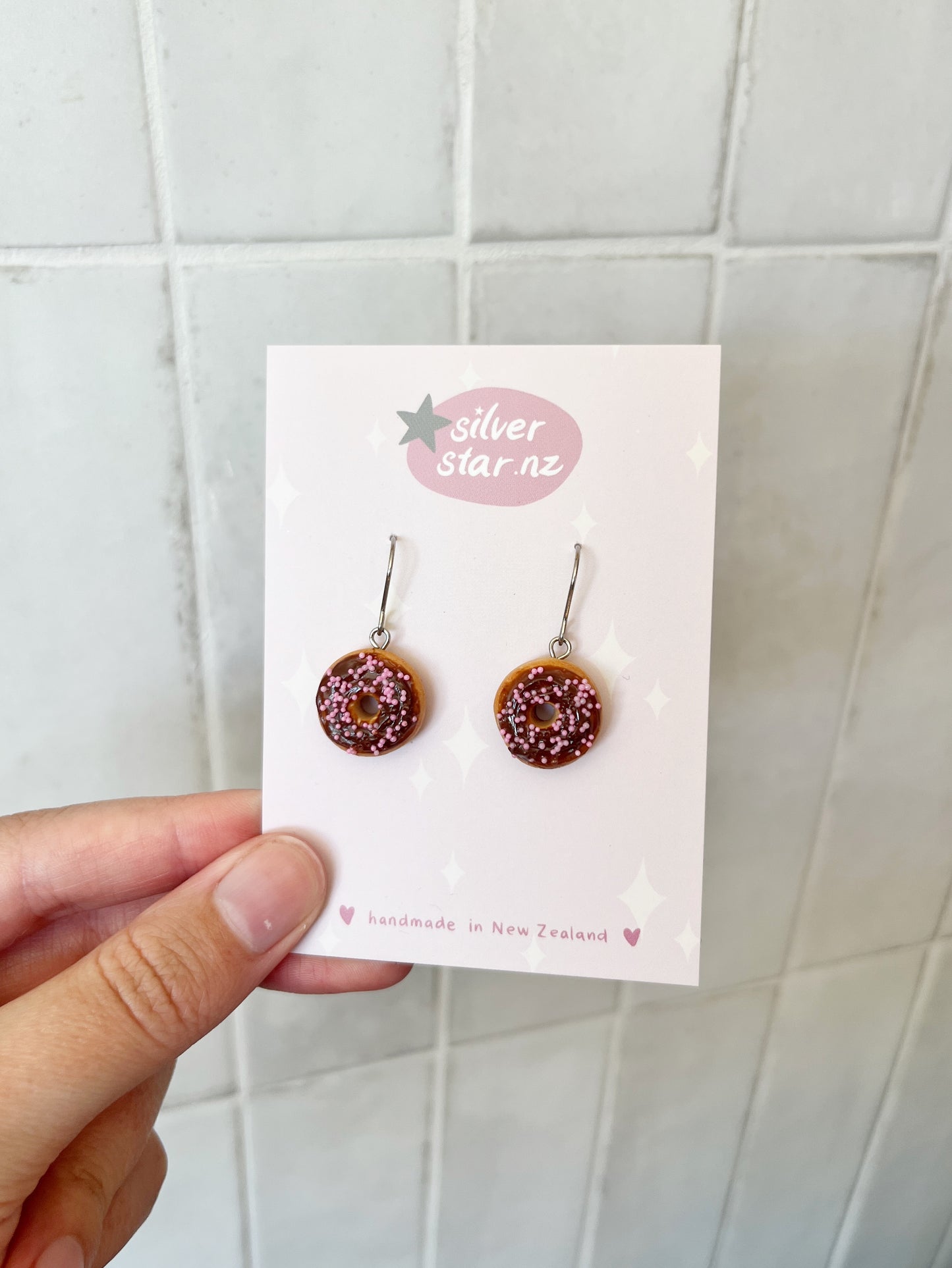 Choc Iced Donut Polymer Clay Earrings