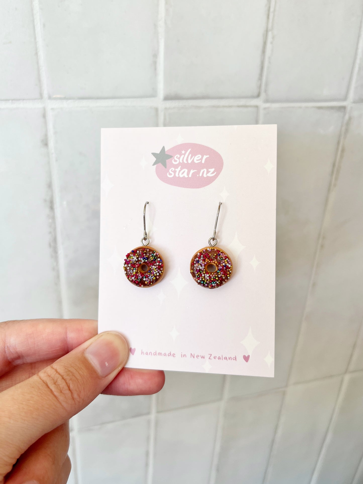 Choc Iced Donut Polymer Clay Earrings