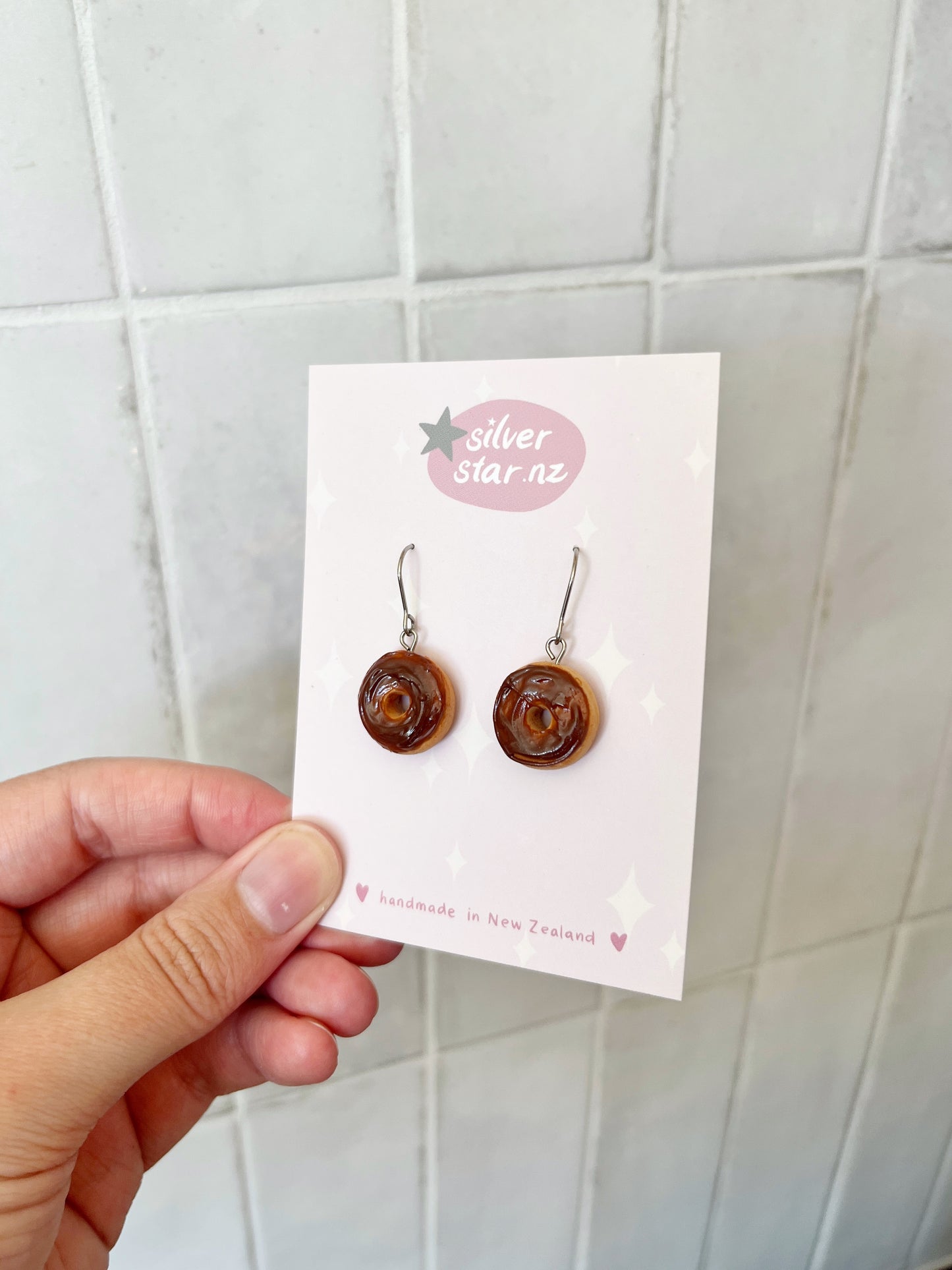 Choc Iced Donut Polymer Clay Earrings