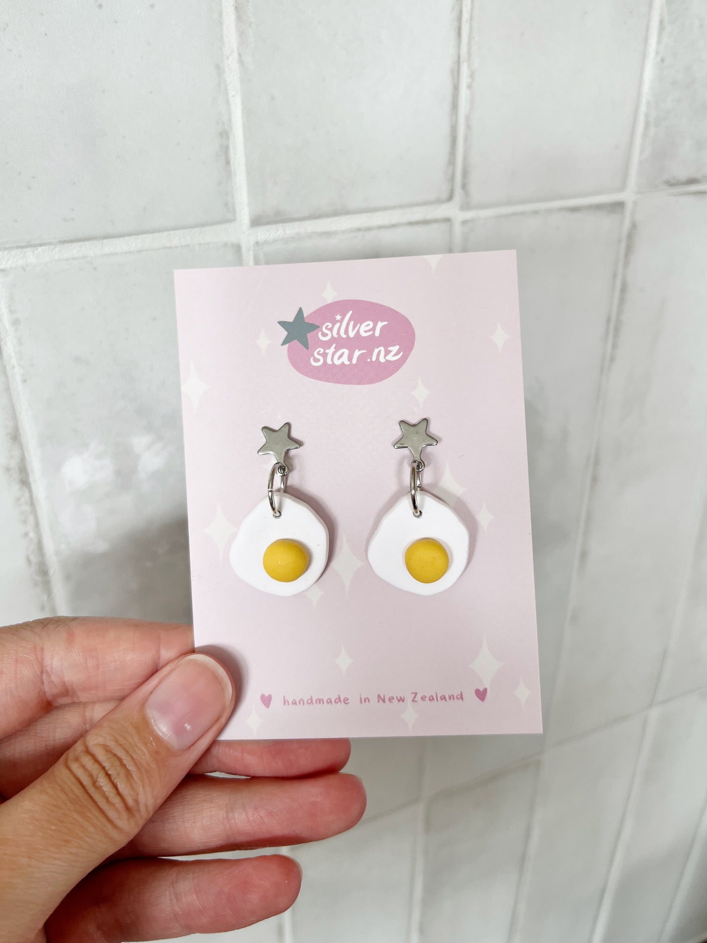 Egg Polymer Clay Earrings