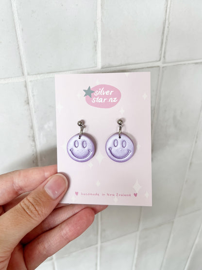 Smiley Polymer Clay Earrings