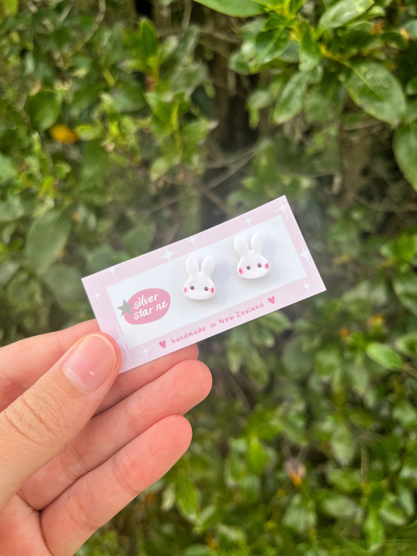 Rabbit Polymer Clay Studs