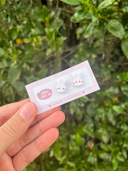 Rabbit Polymer Clay Studs