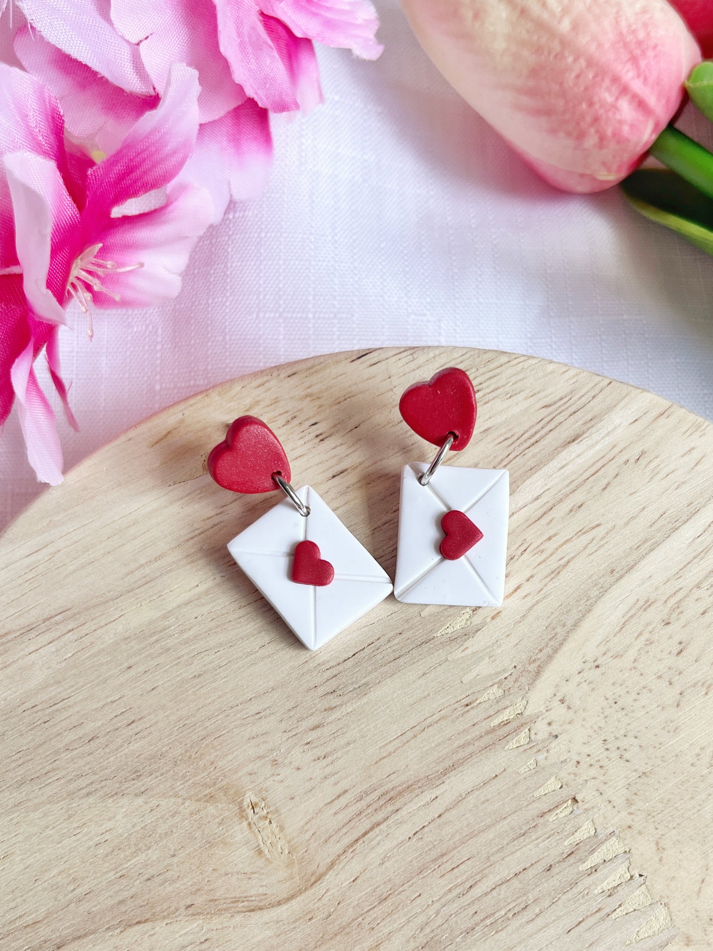 Valentines Envelope Polymer Clay Earrings