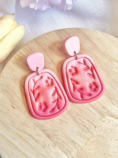 Statement Floral Polymer Clay Earrings