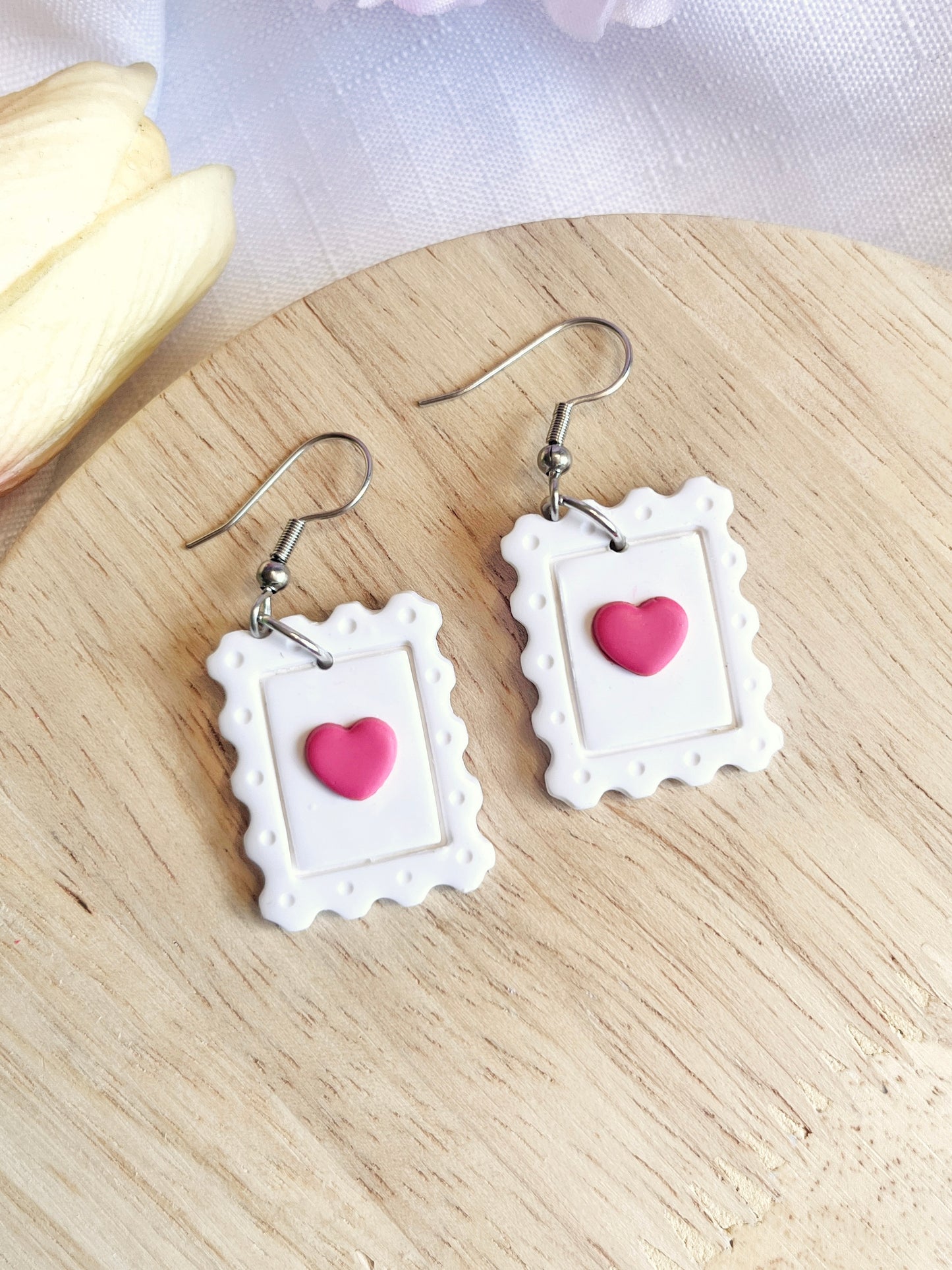 Heart Stamp Polymer Clay Earrings