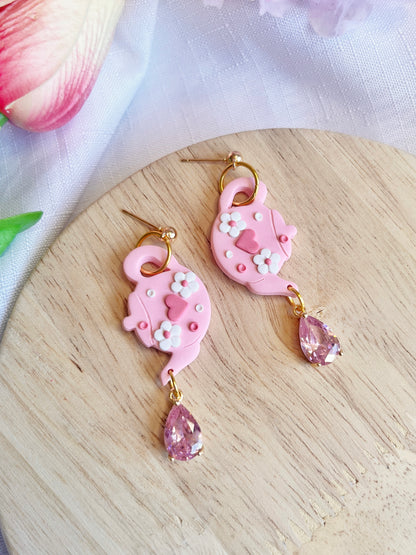 Love Tea Pot Polymer Clay Earrings