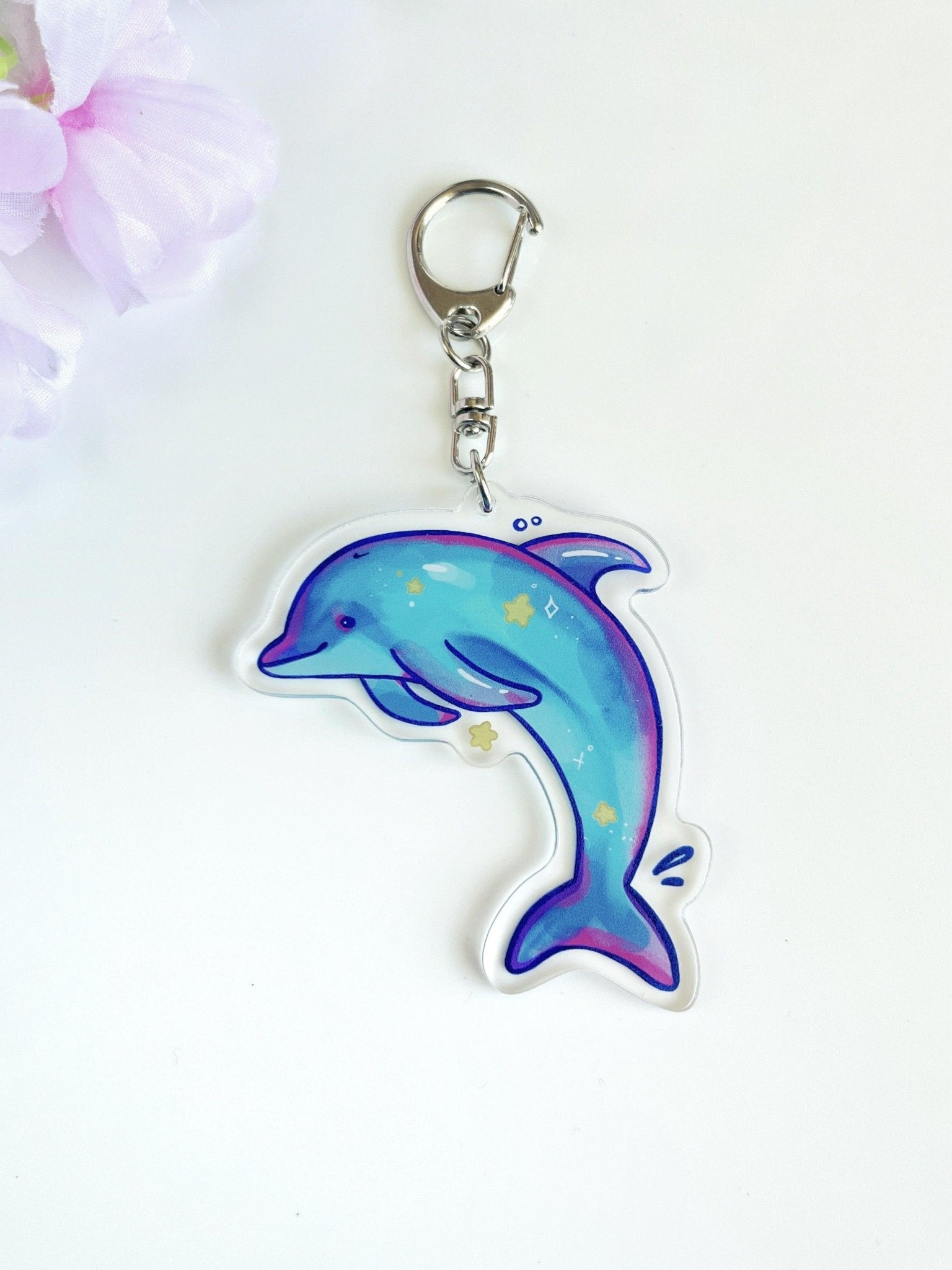 Dolphin Acrylic Keyring - silverstar.nz